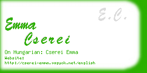 emma cserei business card